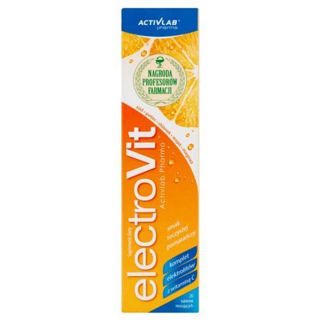 Activlab ElectroVit Tabletki musujące elektrolity i witaminy o smaku pomarańczy 20 tabletek
