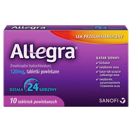 Sanofi Allegra Lek przeciwalergiczny 10 sztuk